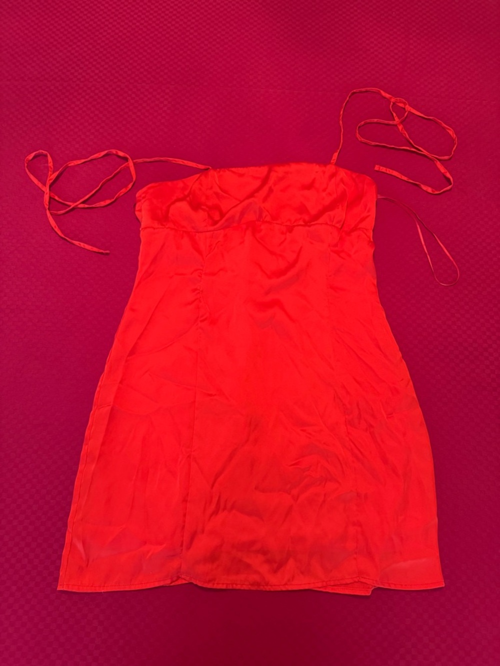 Pull&Bear Vibrant Orange Satin Slip Dress